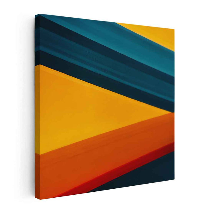 Vibrant Polygonal Array Fusion: Bold Abstract Geometric Canvas Art Print