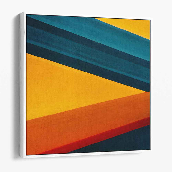 Vibrant Polygonal Array Fusion: Bold Abstract Geometric Canvas Art Print