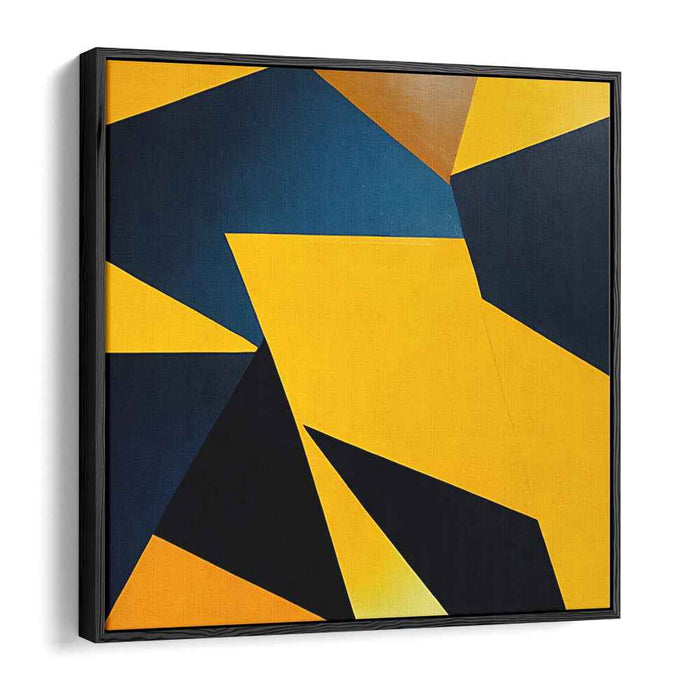 Vivid Color Symphony in Motion: Bold Yellow and Blue Abstract Canvas Art Print