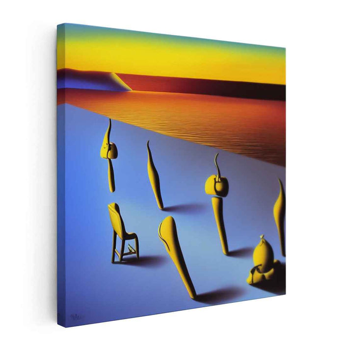 Surreal Silence of Sunrise: Contemporary Surrealist Landscape Canvas Art