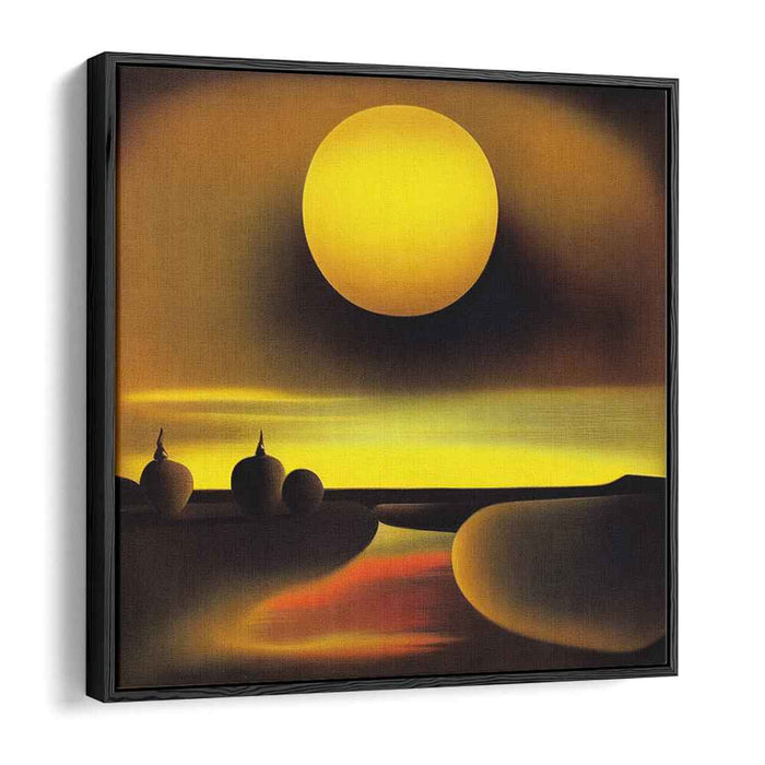 Dreamscape in Gilded Hues: Surrealist Golden Landscape Canvas Art Print