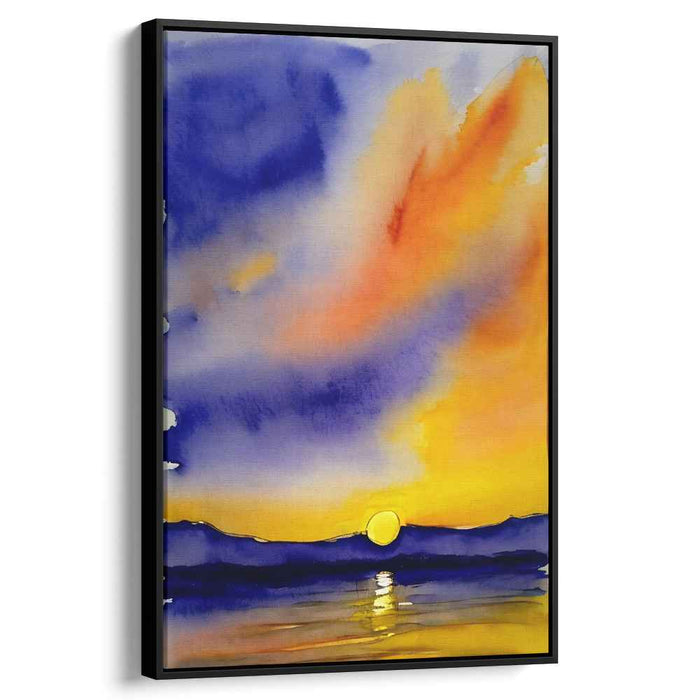 Aqua Dreamscape Symphony: Tranquil Watercolor Landscape with Vibrant Hues