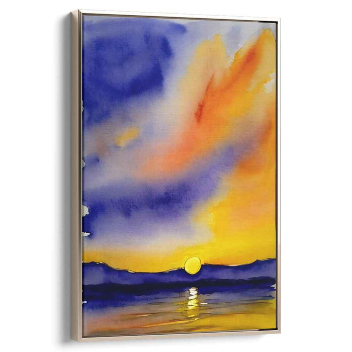 Aqua Dreamscape Symphony: Tranquil Watercolor Landscape with Vibrant Hues