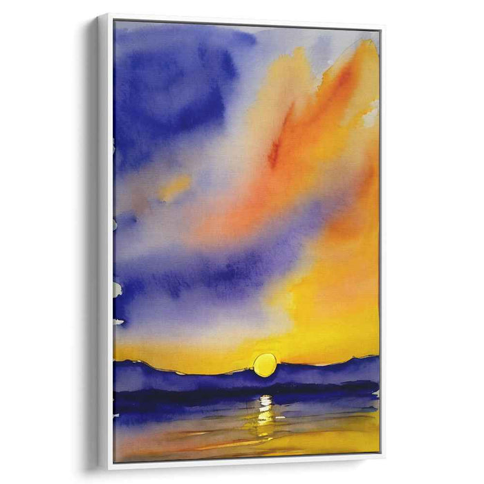 Aqua Dreamscape Symphony: Tranquil Watercolor Landscape with Vibrant Hues