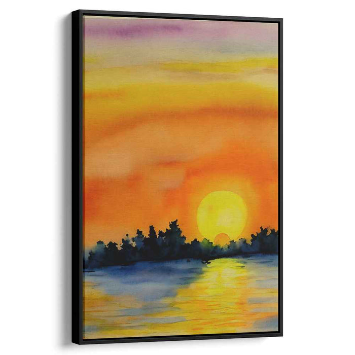 Yellow Watercolor Sunset #206