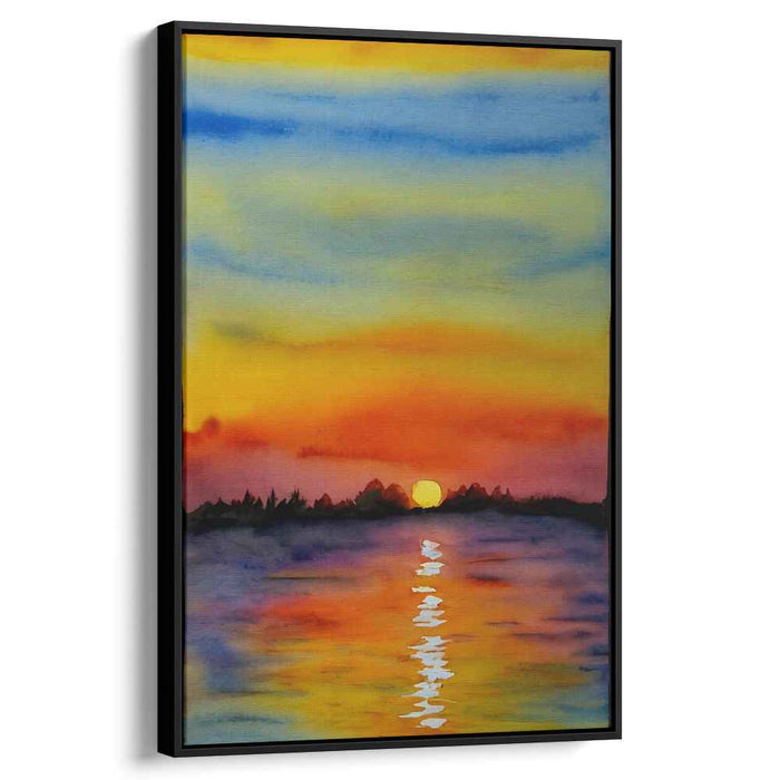 Aqua Ripples Mirage: Watercolor Reflections Canvas Art