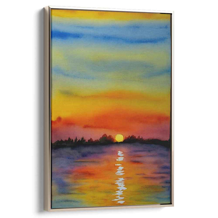 Aqua Ripples Mirage: Watercolor Reflections Canvas Art