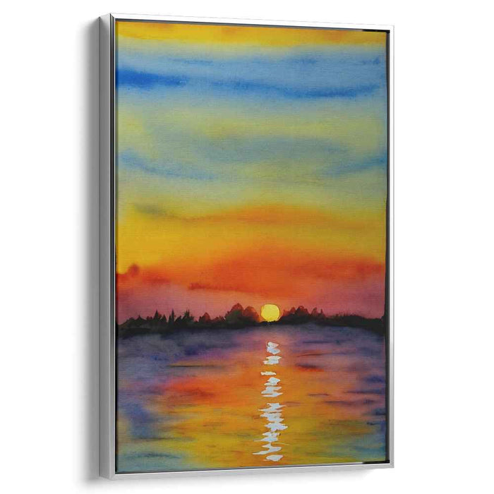 Aqua Ripples Mirage: Watercolor Reflections Canvas Art