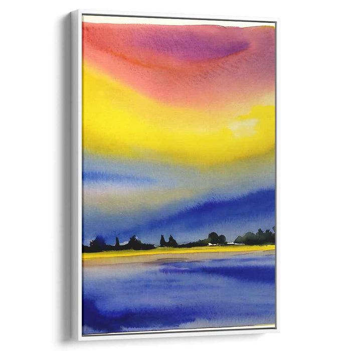 Yellow Watercolor Sunset #214