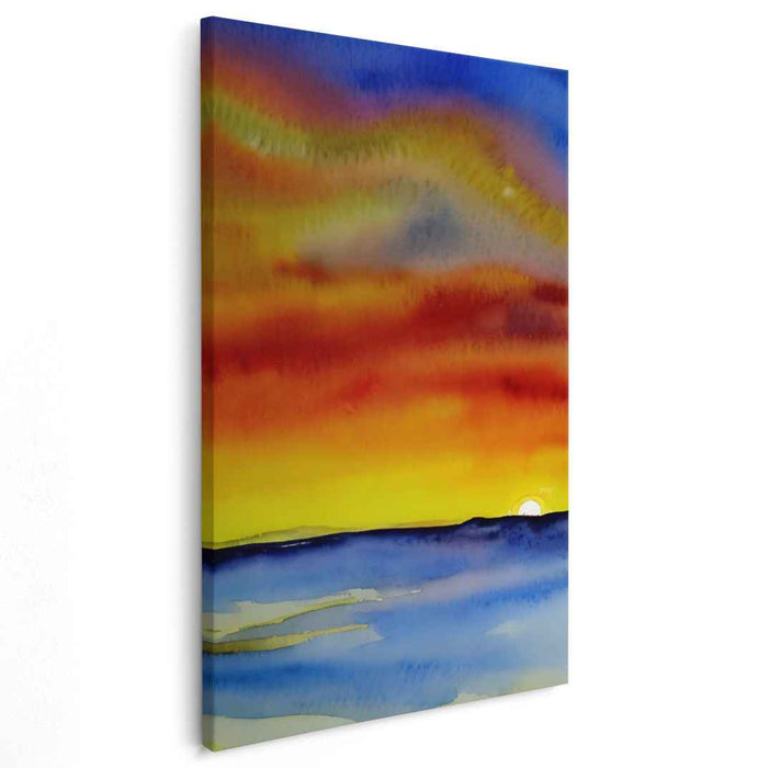 Yellow Watercolor Sunset #215