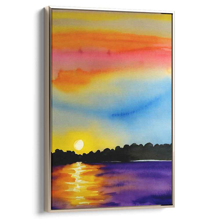 Yellow Watercolor Sunset #217