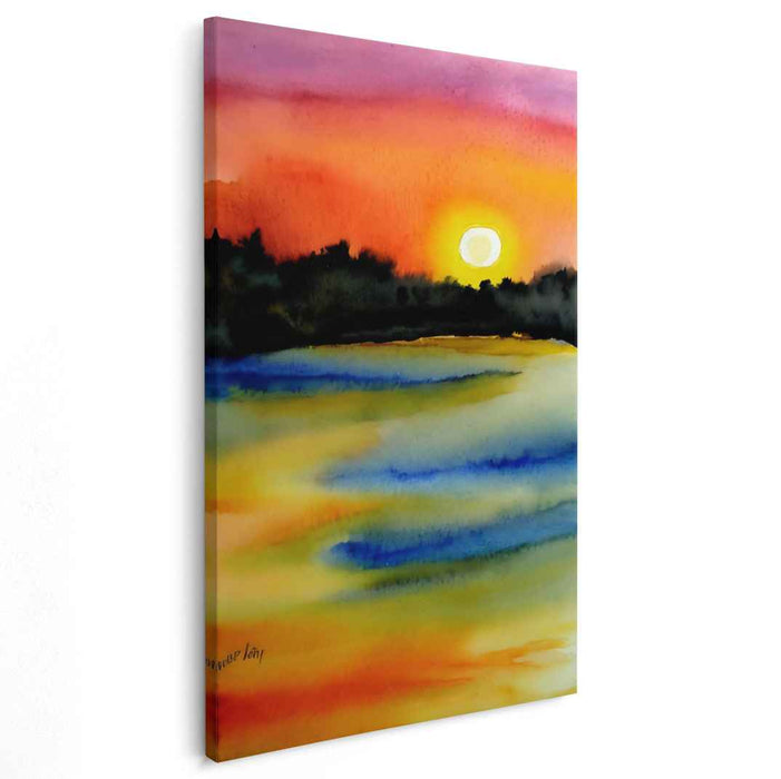 Yellow Watercolor Sunset #220