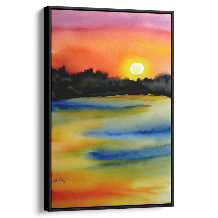 Yellow Watercolor Sunset #220