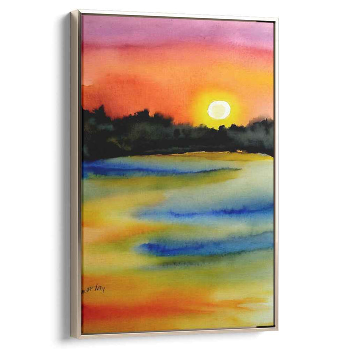 Yellow Watercolor Sunset #220