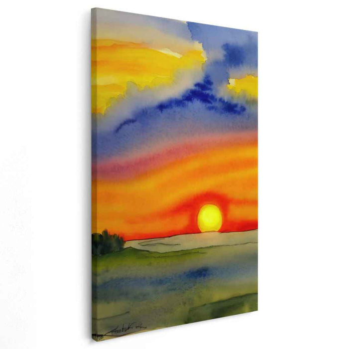 Yellow Watercolor Sunset #224