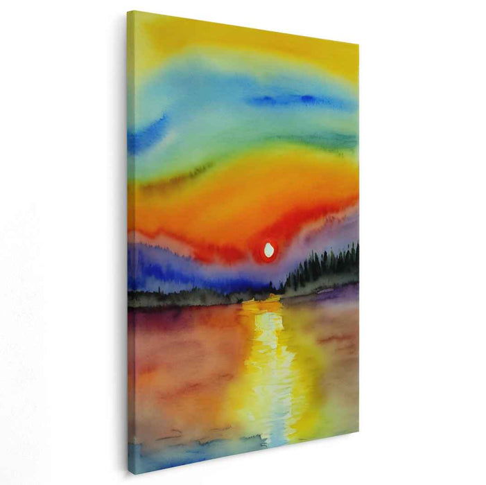 Yellow Watercolor Sunset #225