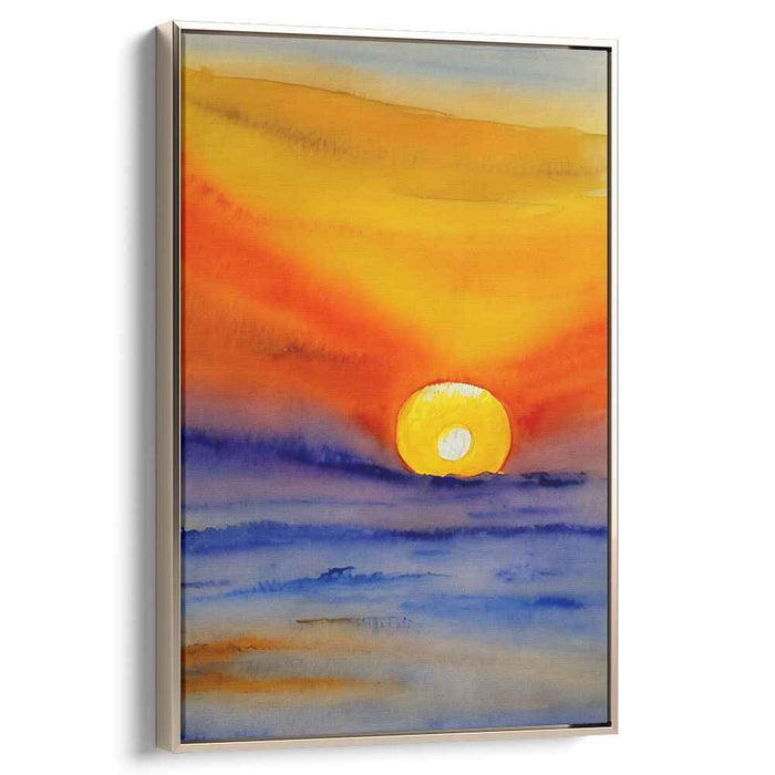 Serenity Depths: Tranquil Ocean Watercolor Canvas Art Print