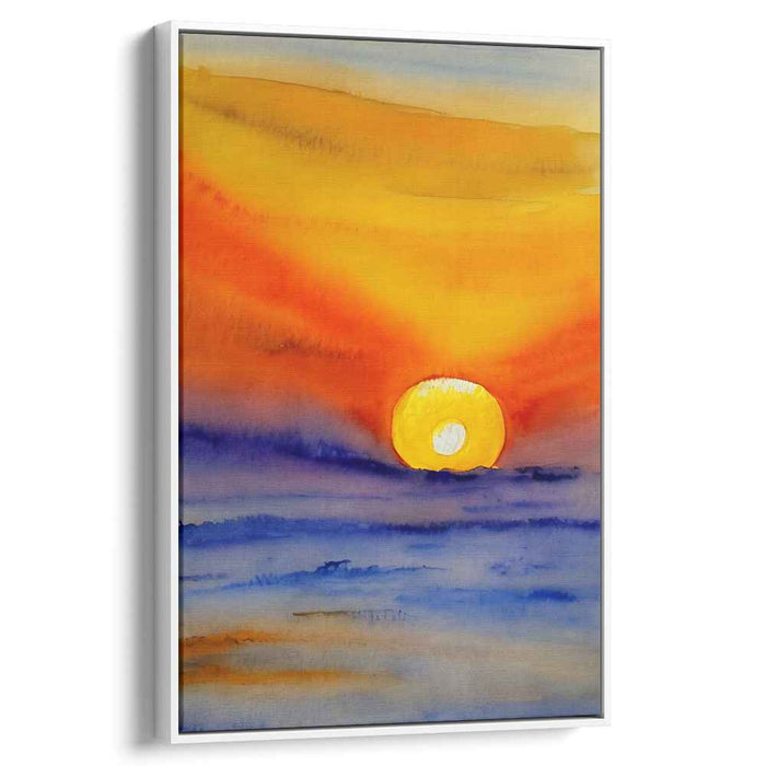 Serenity Depths: Tranquil Ocean Watercolor Canvas Art Print