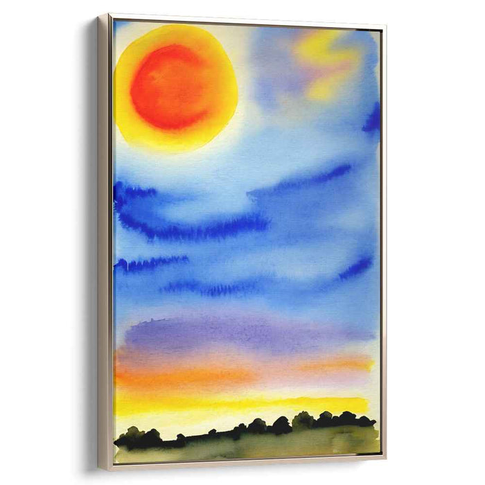 Tranquil Aquamarine Vista: Tranquil Horizon Watercolor Landscape