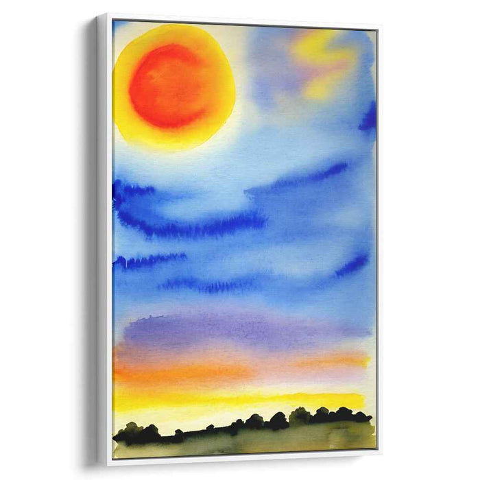 Tranquil Aquamarine Vista: Tranquil Horizon Watercolor Landscape