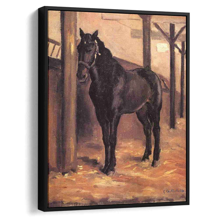 Yerres, Dark Bay Horse in the Stable by Gustave Caillebotte