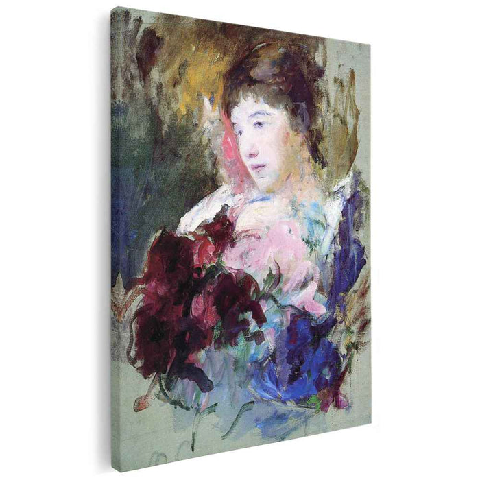 Young Girl Holding a Loose Bouquet (1880) by Mary Cassatt