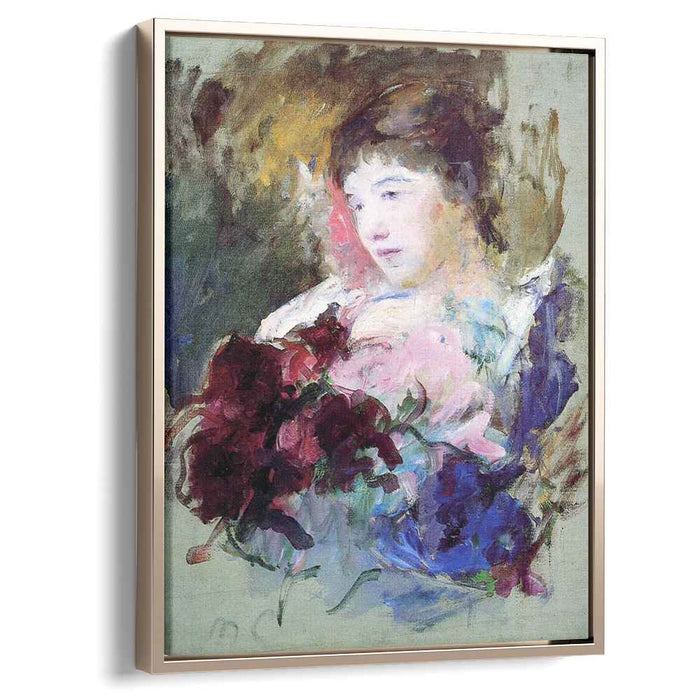 Young Girl Holding a Loose Bouquet (1880) by Mary Cassatt