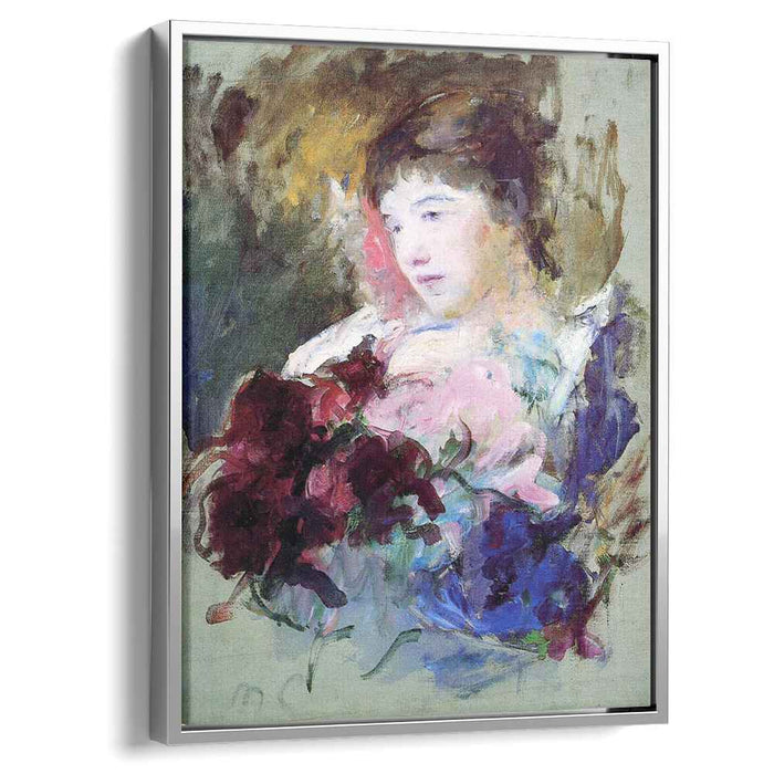 Young Girl Holding a Loose Bouquet (1880) by Mary Cassatt