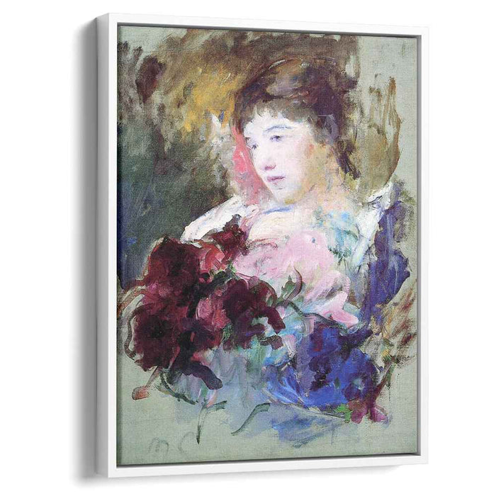 Young Girl Holding a Loose Bouquet (1880) by Mary Cassatt