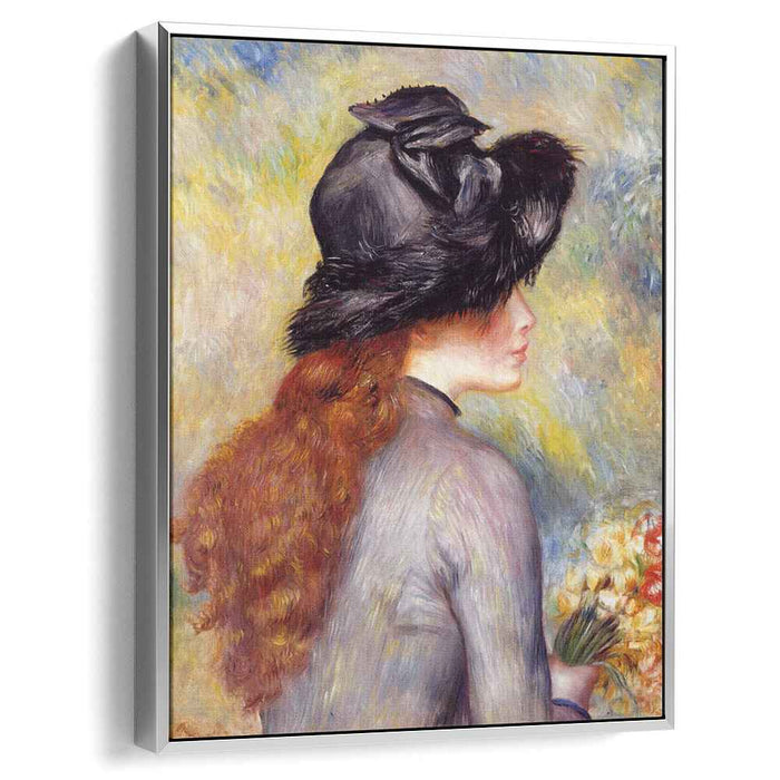 Young Girl Holding at Bouquet of Tulips (1878) by Pierre-Auguste Renoir