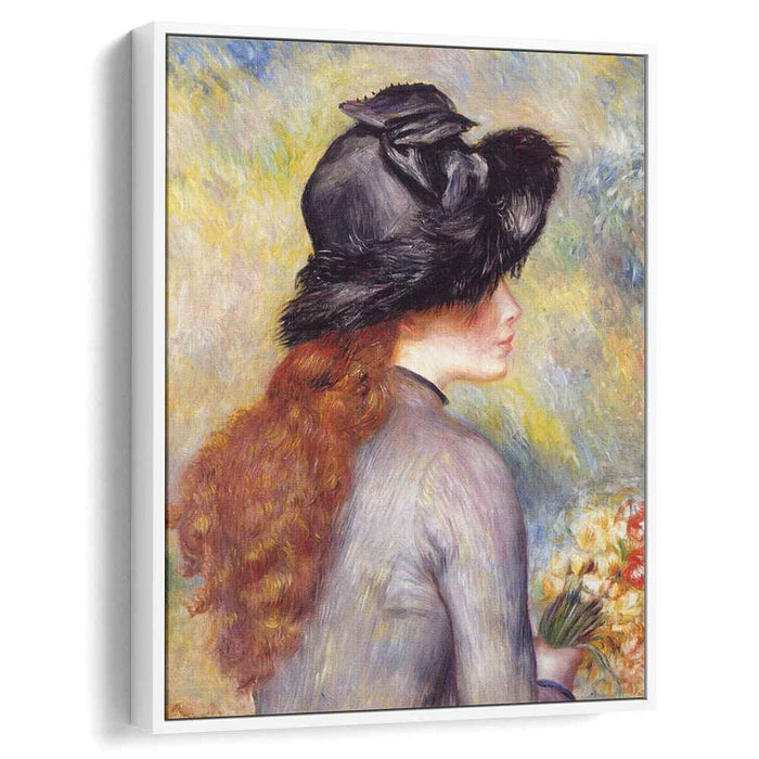 Young Girl Holding at Bouquet of Tulips (1878) by Pierre-Auguste Renoir