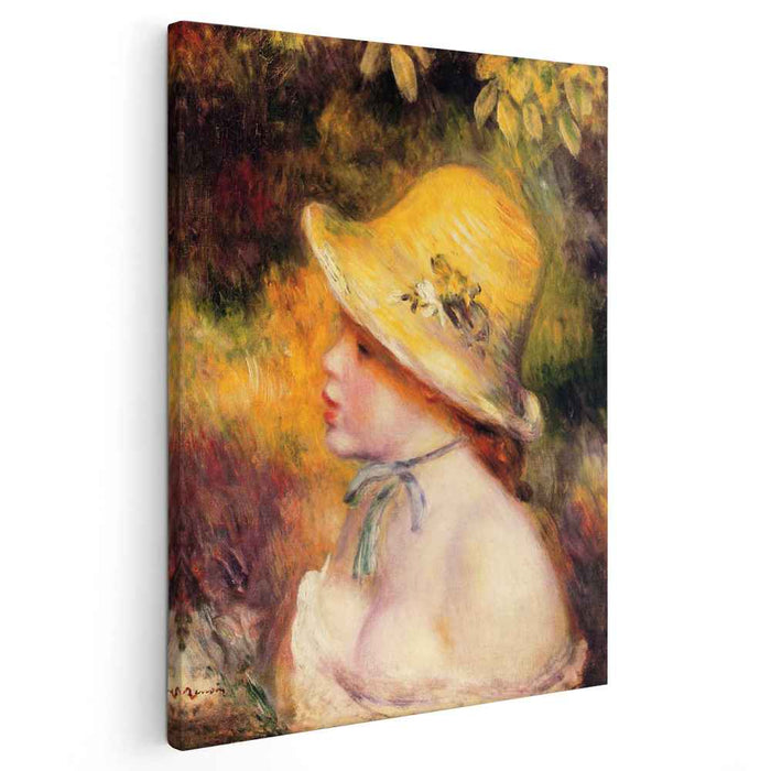 Young Girl in a Straw Hat (1890) by Pierre-Auguste Renoir