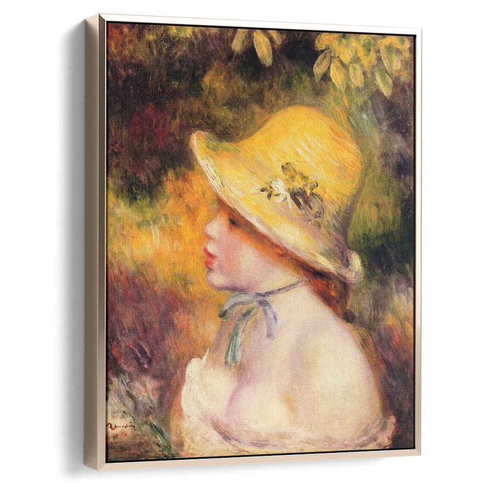Young Girl in a Straw Hat (1890) by Pierre-Auguste Renoir