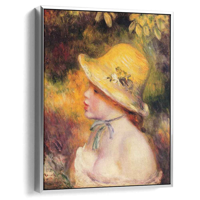 Young Girl in a Straw Hat (1890) by Pierre-Auguste Renoir