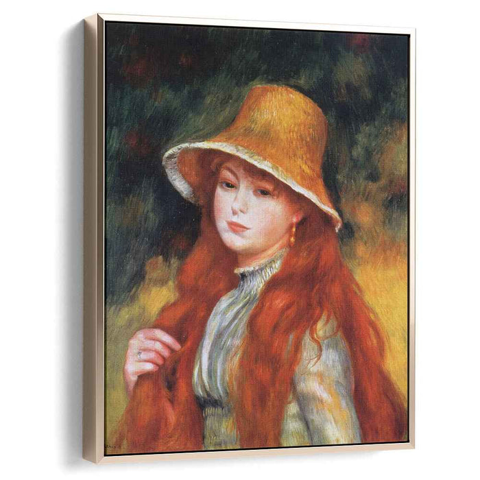 Young Girl in a Straw Hat (1884) by Pierre-Auguste Renoir