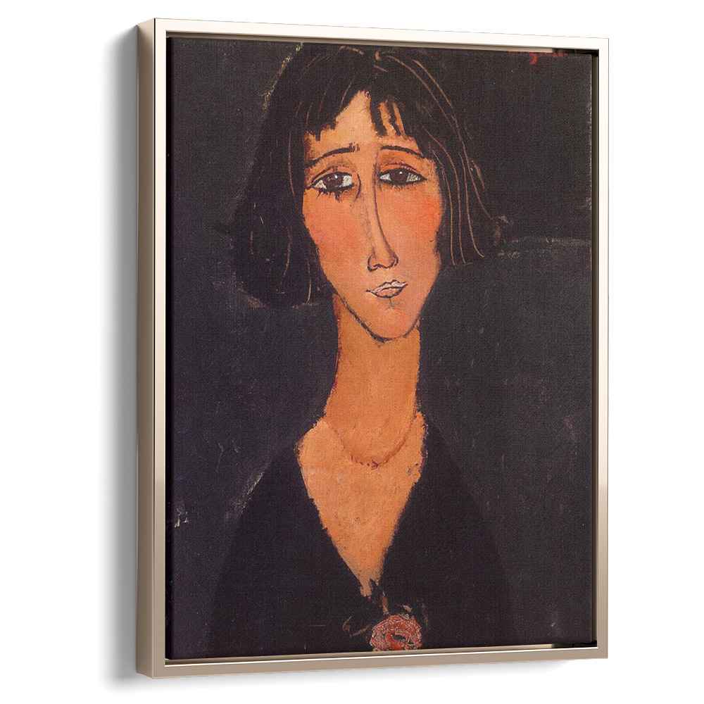 Young Girl Wearing a Rose (1916) by Amedeo Modigliani - Canvas