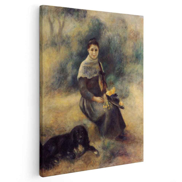 Young Girl with a Dog (1888) by Pierre-Auguste Renoir