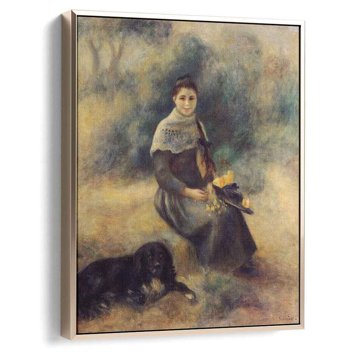 Young Girl with a Dog (1888) by Pierre-Auguste Renoir
