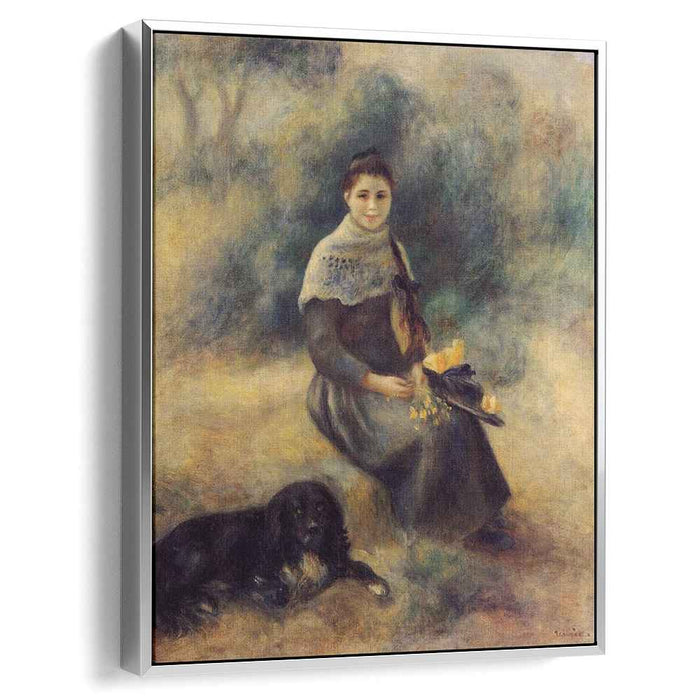 Young Girl with a Dog (1888) by Pierre-Auguste Renoir