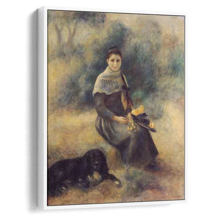 Young Girl with a Dog (1888) by Pierre-Auguste Renoir