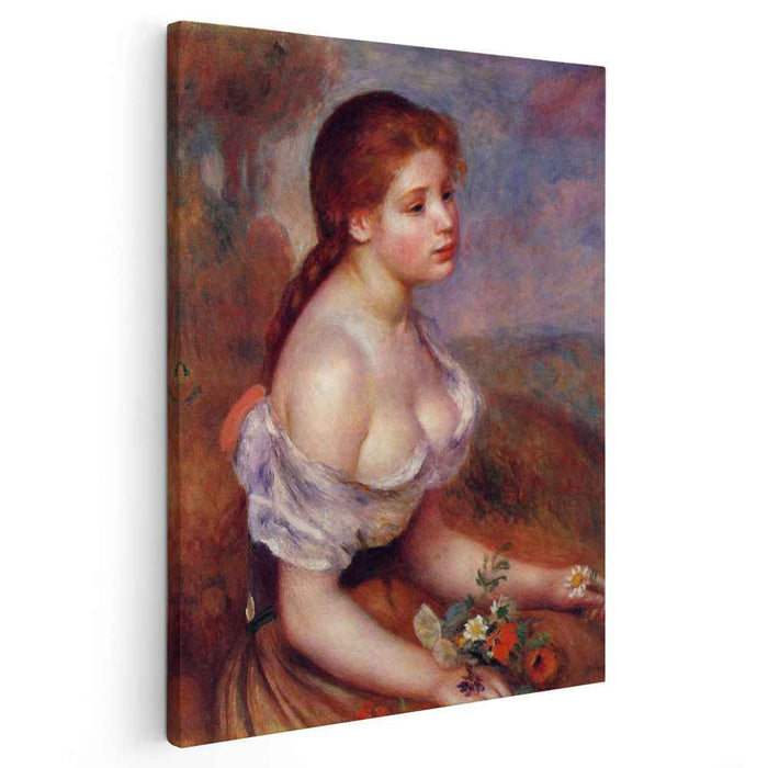 Young Girl with Daisies (1889) by Pierre-Auguste Renoir