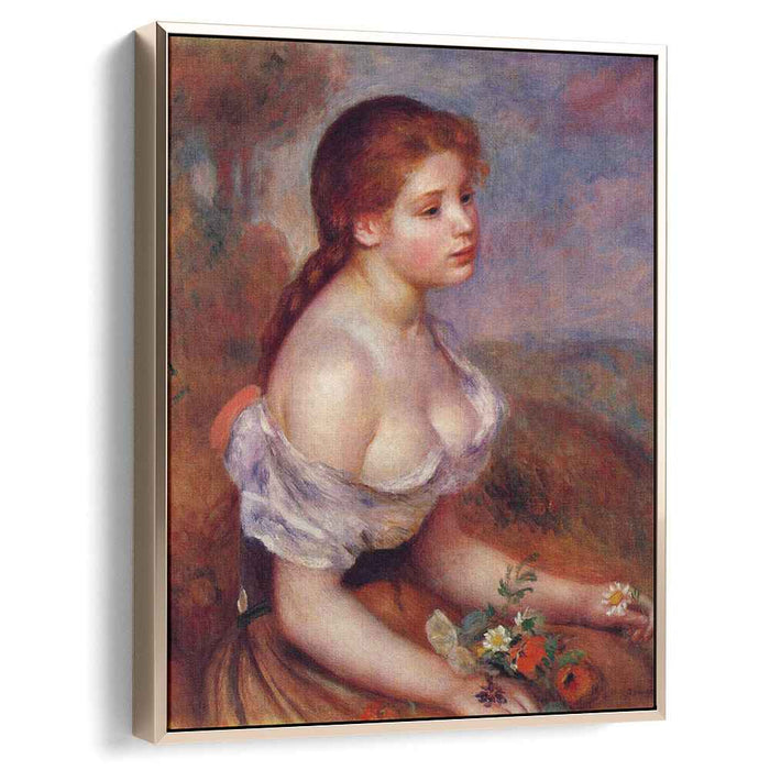 Young Girl with Daisies (1889) by Pierre-Auguste Renoir