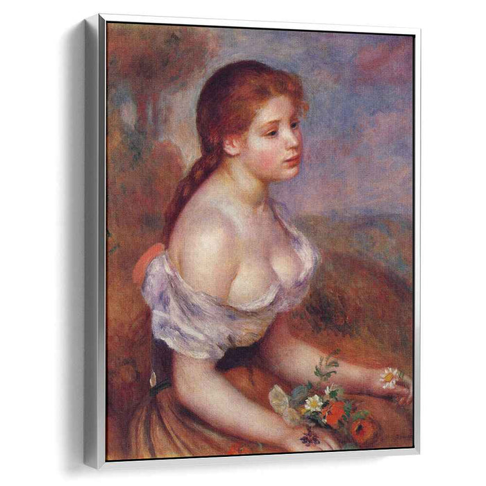 Young Girl with Daisies (1889) by Pierre-Auguste Renoir