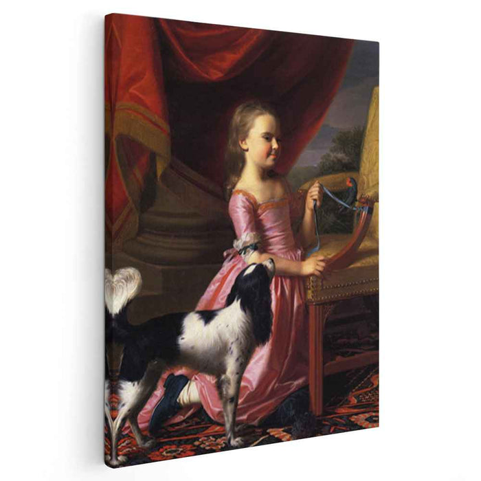 Young lady with a bird and dog (1767) by John Singleton Copley