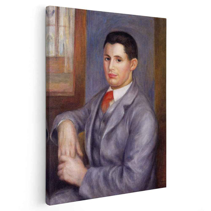 Young Man in a Red Tie, Portrait of Eugene Renoir by Pierre-Auguste Renoir