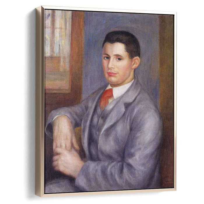 Young Man in a Red Tie, Portrait of Eugene Renoir by Pierre-Auguste Renoir
