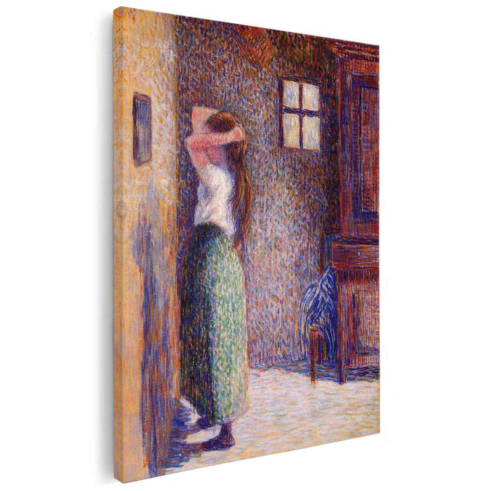 Young Peasant at Her Toilette (1888) by Camille Pissarro