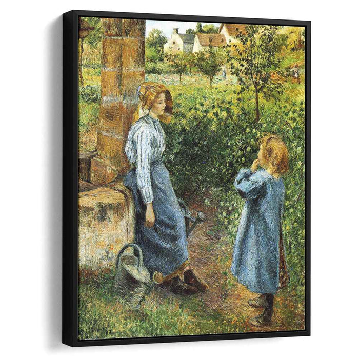 Young Woman and Child at the Well (1882) by Camille Pissarro