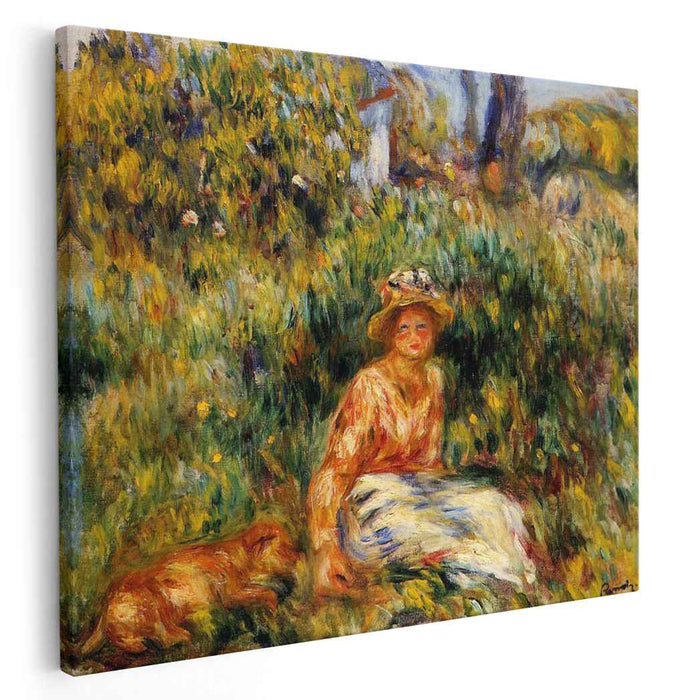 Young Woman in a Garden (1916) by Pierre-Auguste Renoir