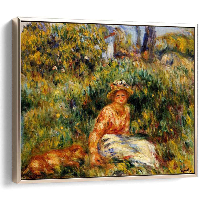Young Woman in a Garden (1916) by Pierre-Auguste Renoir